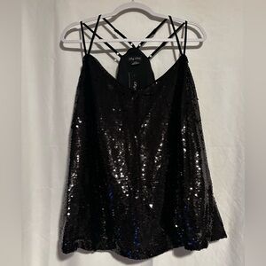 City Chic Black Sequin Tank